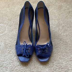 Escada Royal Blue Lace-Up Heels